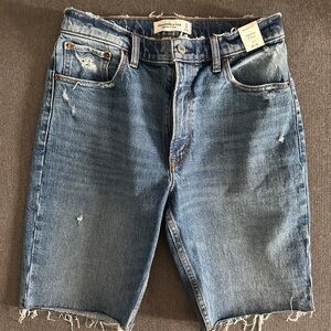 Abercrombie & Fitch High Rise 9” denim shorts